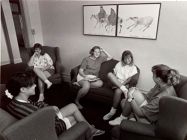 Students in dorm lounge